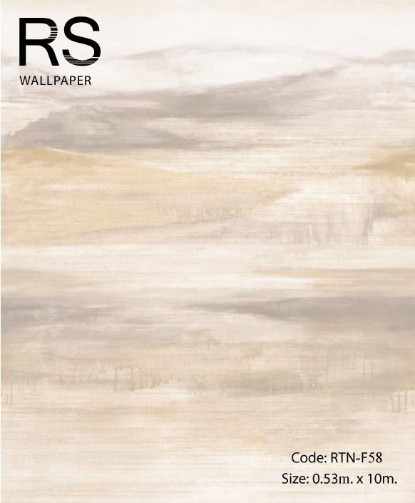 วอลเปเปอร์สีน้ำวาดเป็นทิวทัศน์ภูเขา โทนสีน้ำตาลเหลือง RTN-F58