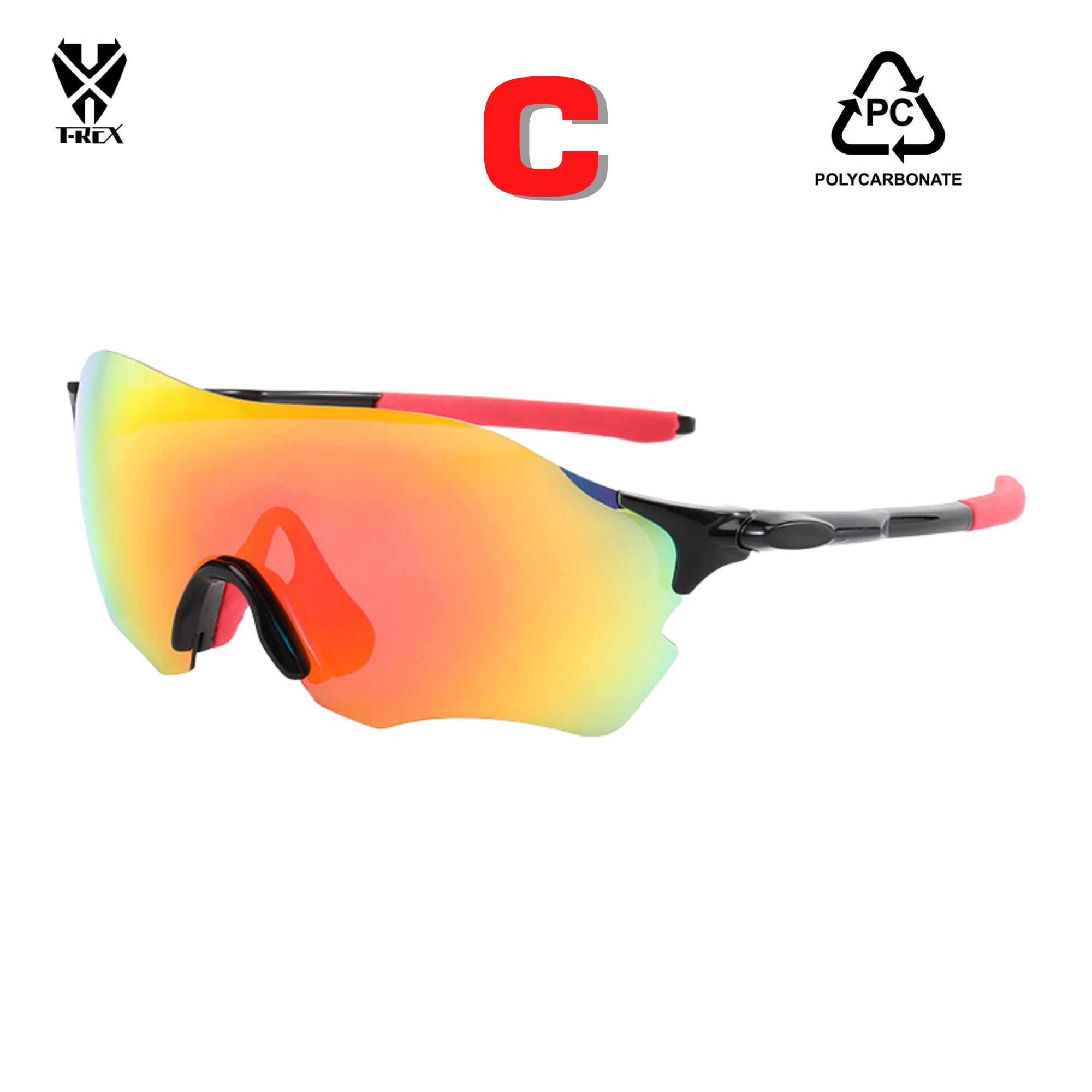 แว่นตาปั่นจักรยาน T-REX รุ่น 866 เลนส์ POLARIZE เลนส์ PC กันแดด กันลม กันฝุ่น UV แว่นกันแดด แว่นปั่น