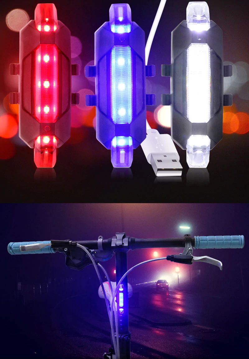 ไฟท้ายจักรยาน ชาร์จ USB LIGHT THAIBIKE SJ-20051 แบบชาร์จไฟ