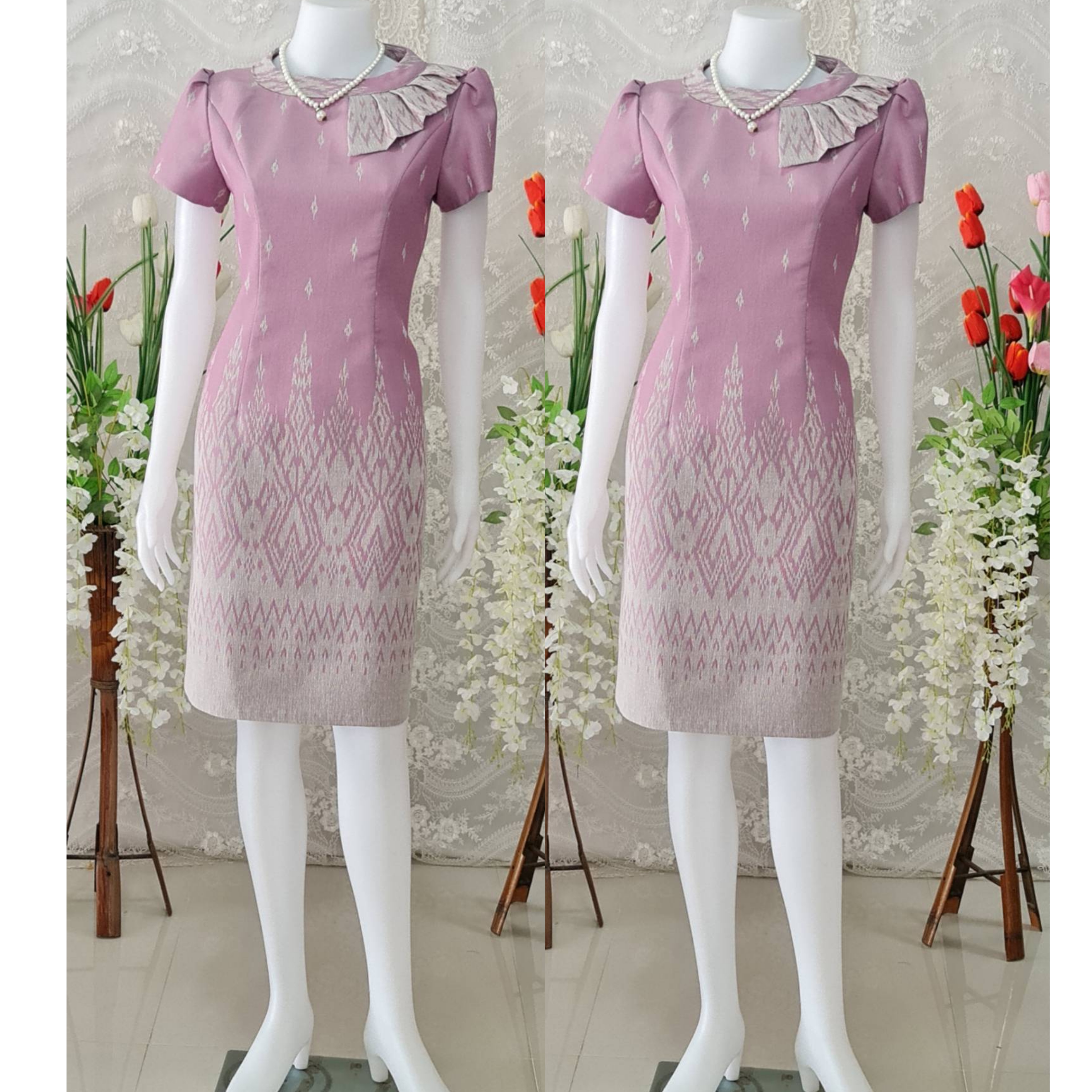 ชุดผ้าไทยผ้าไหมแพรทิพย์คอปีนตั้ง #ชุดผ้าไทยผ้าฝ้ายทอมือมัดหมี่ตีนแดง #ชุดผ้าไทยผ้าพื้นเมือง #ชุดผ้าไหมแพรทิพย์แต่งลูกไม้ #ชุดทำงานผ้าไทยปักลูกปัดสวยงาม♥