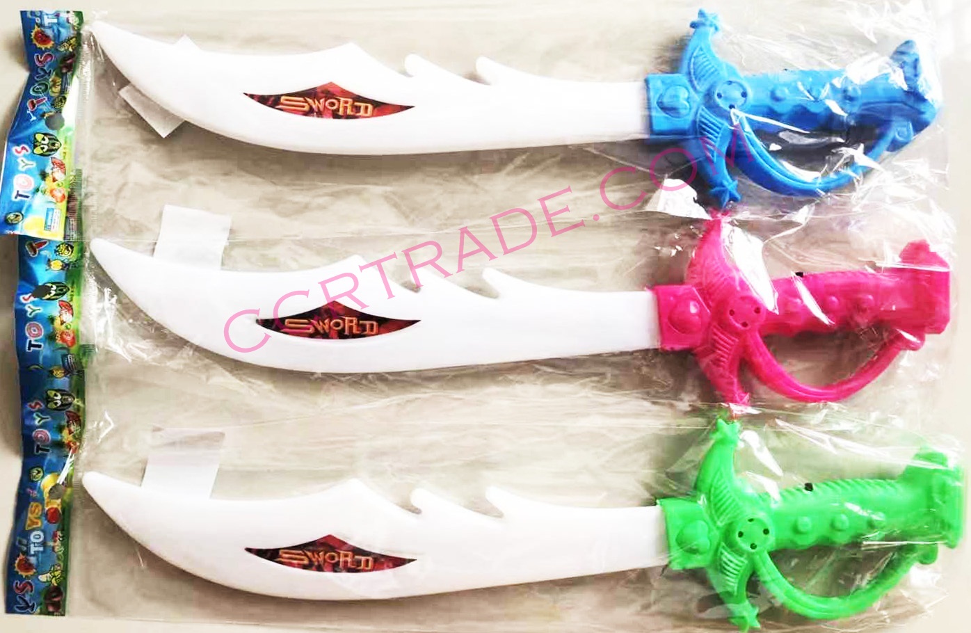 ดาบโค้งอวกาศ มีไฟ 3 จังหวะ 37.5 ซม.(มีถ่านในตัว)