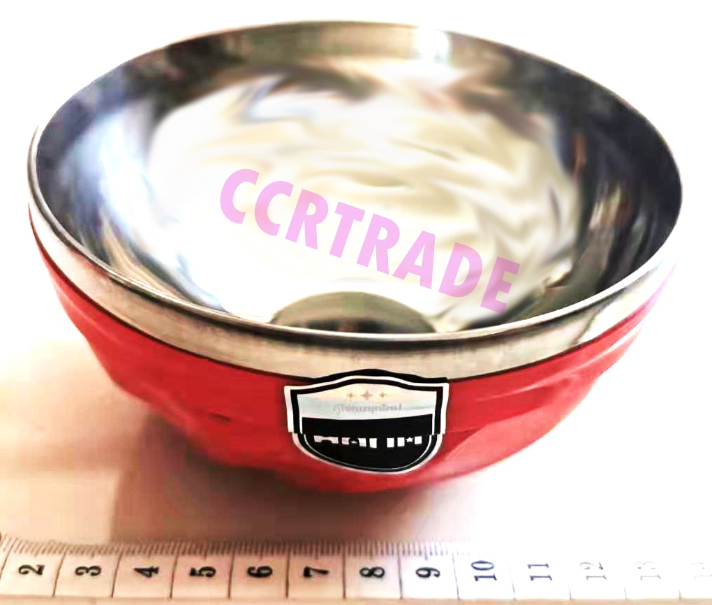 ชามเด็กสแตนเลสกันร้อนสีสด 6x12 ซม.(งานห้าง)