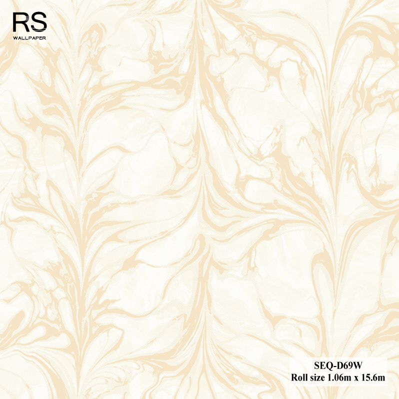 วอลเปเปอร์ลายหินอ่อน สีครีมปนทอง SEQ-D69W
