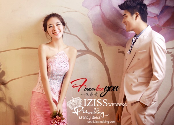 PW068- **เลิกผลิตค่ะ** ชุดคู่ถ่ายพรีเวดดิ้ง (prewedding dress) & ชุดแต่งงานแฟนซี (Fancy wedding dress)ชายหญิง "ธีมสีชมพู-ครีมน้ำตาล"