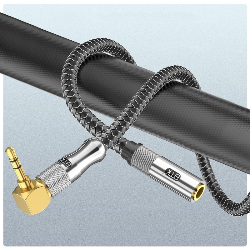 ERTK LPlugGoldHi-FiAUXtoAUXLPlug สายต่อขยาย AUX 3.5 มม. แบบตัว L สำหรับเครื่องเสียง ประกันศูนย์ไทย