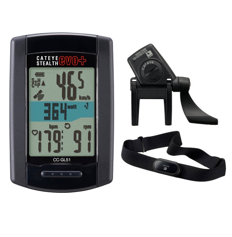 ไมล์ CATEYE STEALTH EVO+, CC-GL51KIT, W/OPTION สปีดเซนเซอร์วัดรอบขา/วัดหัวใจ