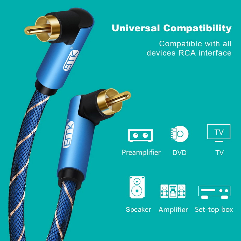 ERTK AngleTwistCoaxialRCA สายสัญญาณเสียงแบบโคแอกเซียล RCA ไปยัง RCA ประกันศูนย์ไทย