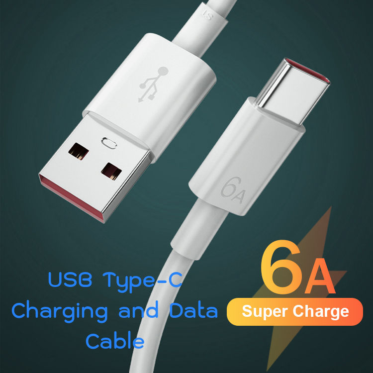 6A USB Type-C Quick Charge Data Cable สายชาร์จ โทรศัพท์ Mobile Phone Charger รองรับชาร์จเร็ว รองรับการถ่ายโอนข้อมูล