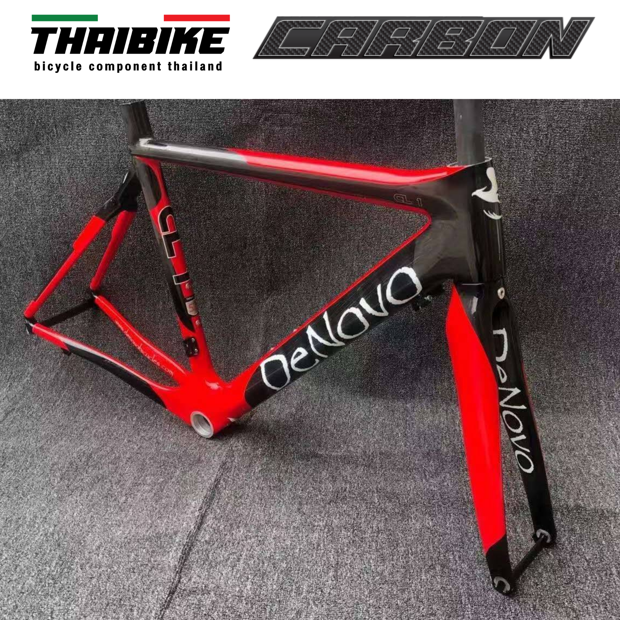 เฟรมจักรยานเสือหมอบคาร์บอนแท้ ยี่ห้อ DENOVO พร้อมตะเกียบ หลักอานคาร์บอน
