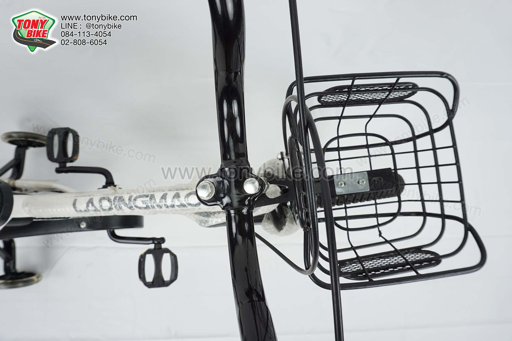 จักรยานเด็ก ล้อ 16 นิ้ว แฮนด์สูง กระติกอลูมิเนียม สีขาว