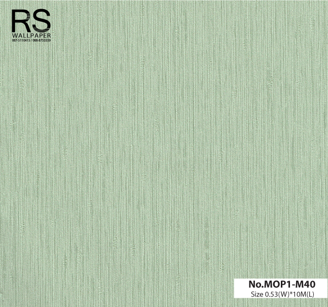 วอลเปเปอร์พื้นสีเขียว มีลายเส้นในตัว No.MOP1-M40