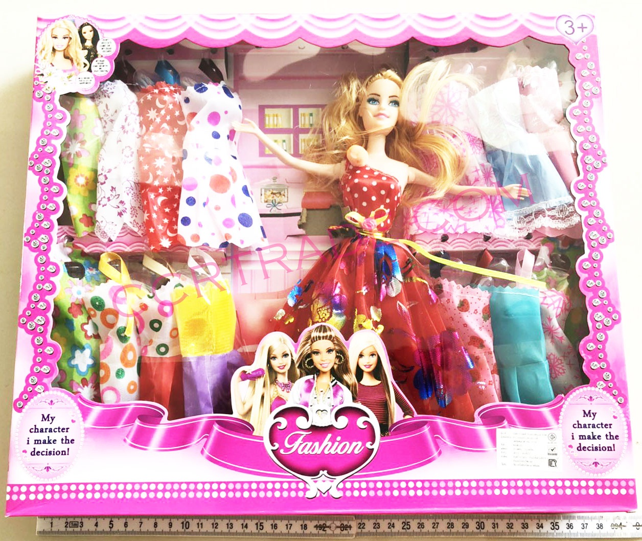 บาร์บี้เจ้าหญิงแต่งตัว+ชุดกระโปรง 16 ชุดกล่องชมพู 38 ซม.(1x3)
