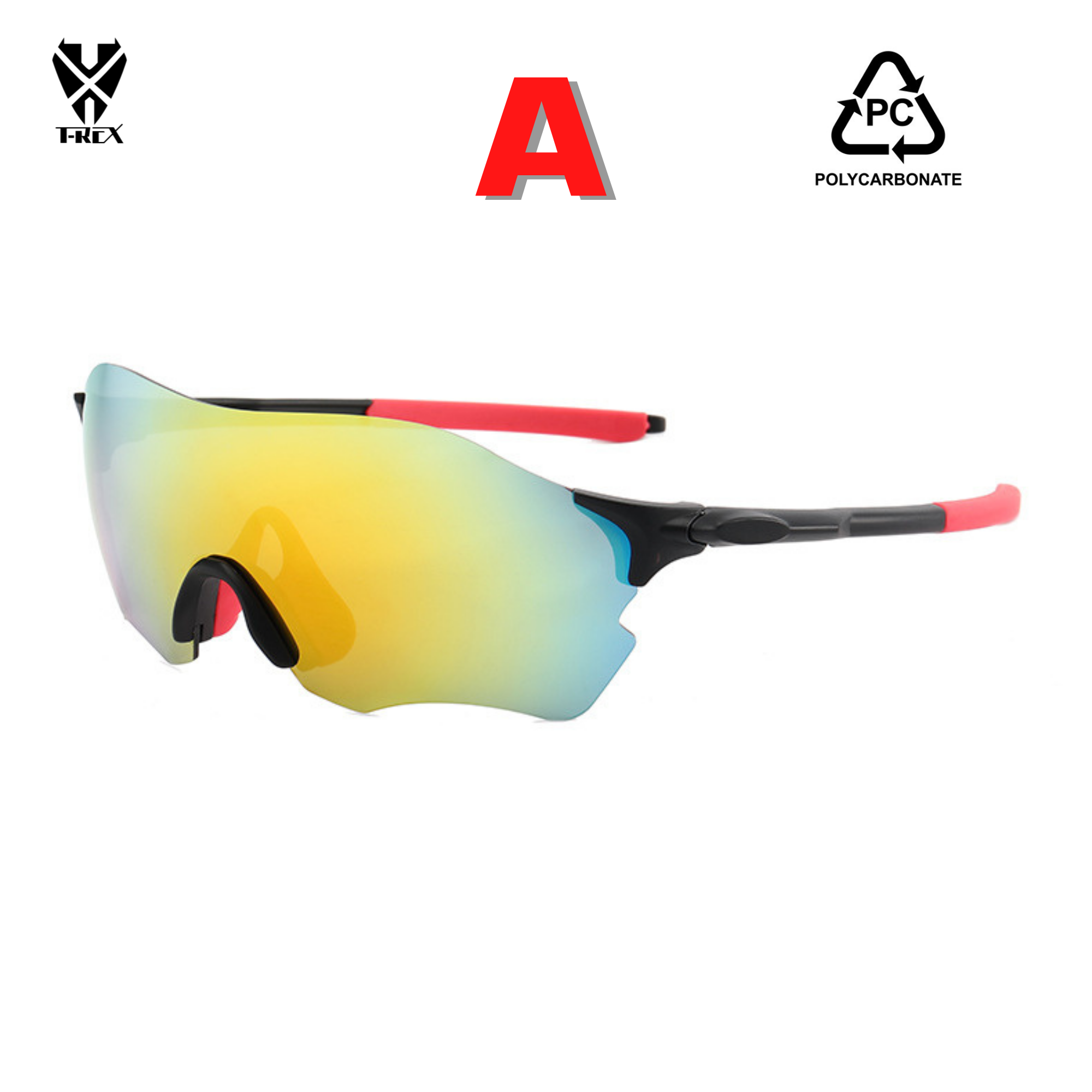 แว่นตาปั่นจักรยาน T-REX รุ่น 866 เลนส์ POLARIZE เลนส์ PC กันแดด กันลม กันฝุ่น UV แว่นกันแดด แว่นปั่น