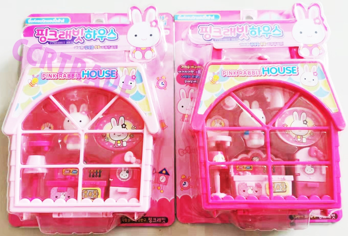 ชุดบ้านพิงค์แรบบิทหูหิ้วแผงครอบ 18.5x25 ซม.(ลิขสิทธิ์แท้)(1x3)