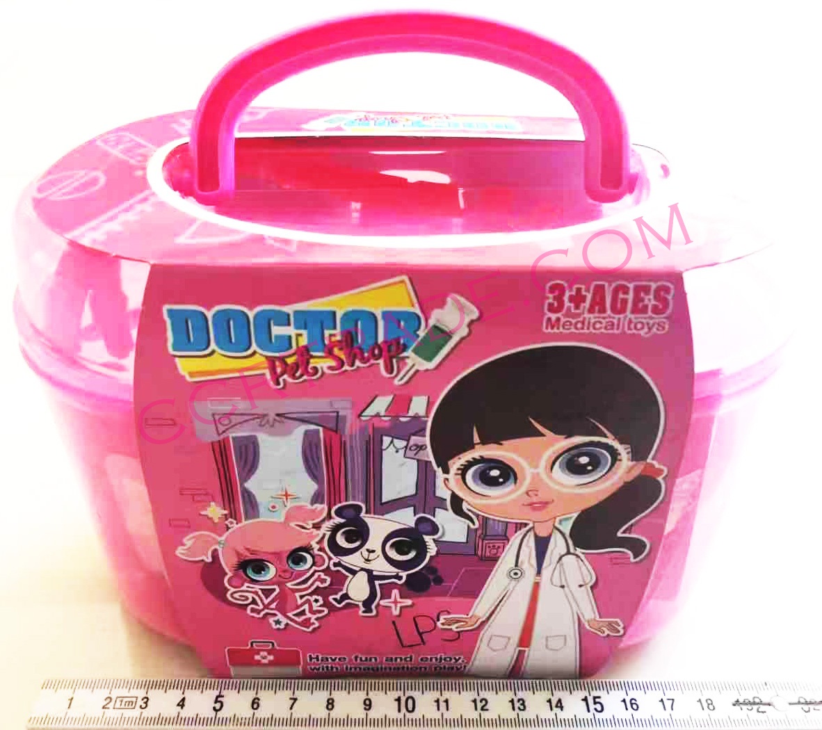 ชุดหมอลิตเติ้ลเพ็ทช็อป+กระเป๋าหิ้ว 18x19.5 ซม.(ลิขสิทธิ์แท้)(1x6)