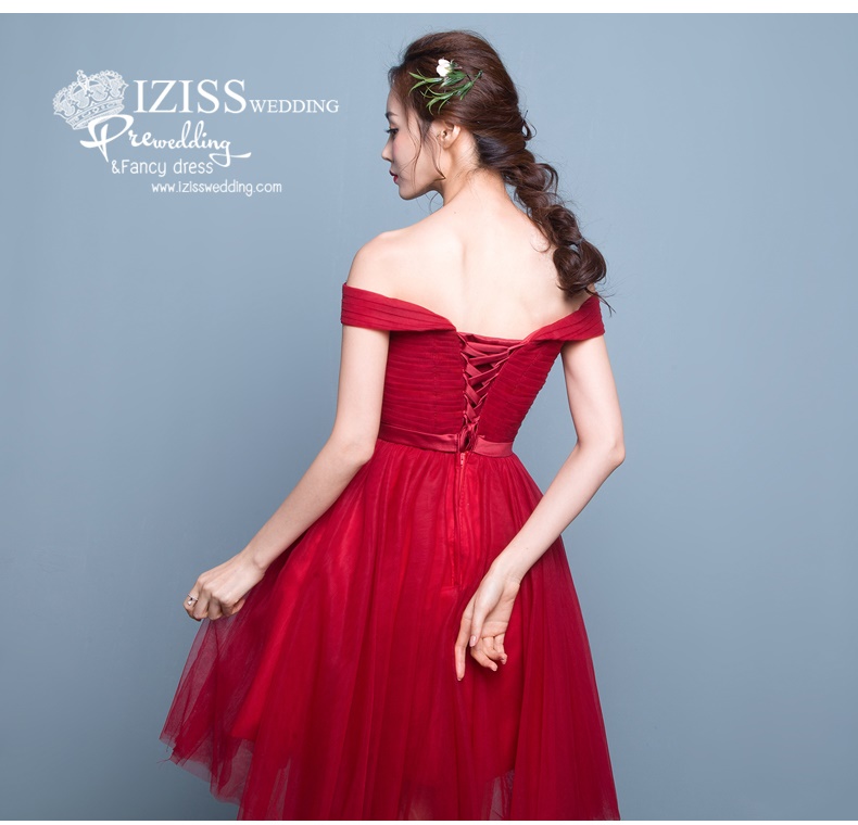 DS010 - **Pre order** ชุดราตรีหรู เดรสสั้นออกงาน (short dresses) ชุดไปงานแต่งงานสวยๆ ชุดยกน้ำชา "ธีมสีแดง"