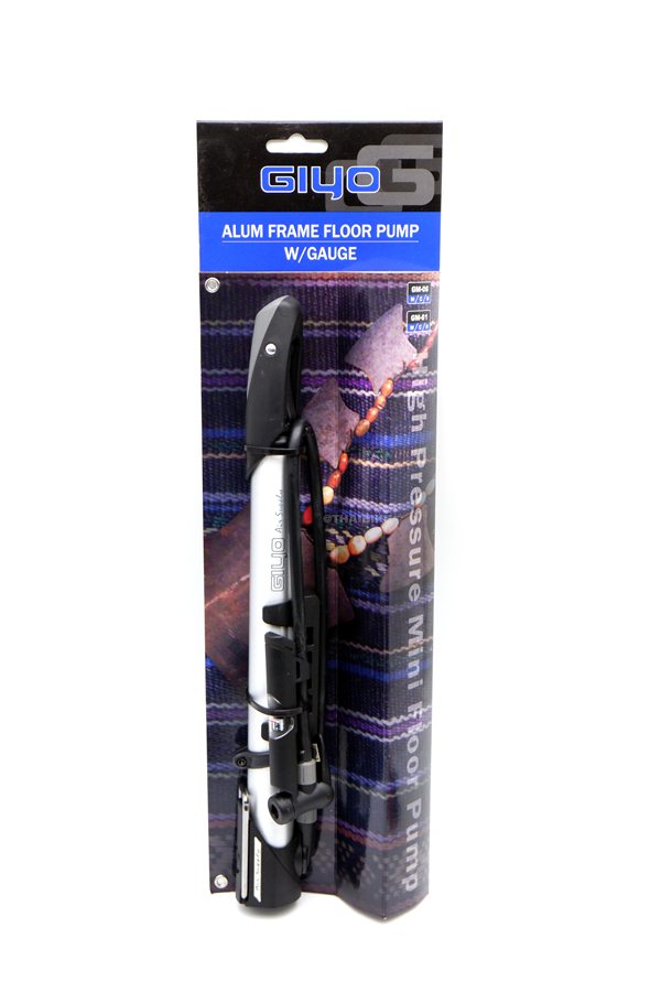 สูบลมจักรยานแบบพกพา GIYO GM-61 สูบได้สองหัว แรงดัน 140PSI มีเกจ์วัดแรงดัน