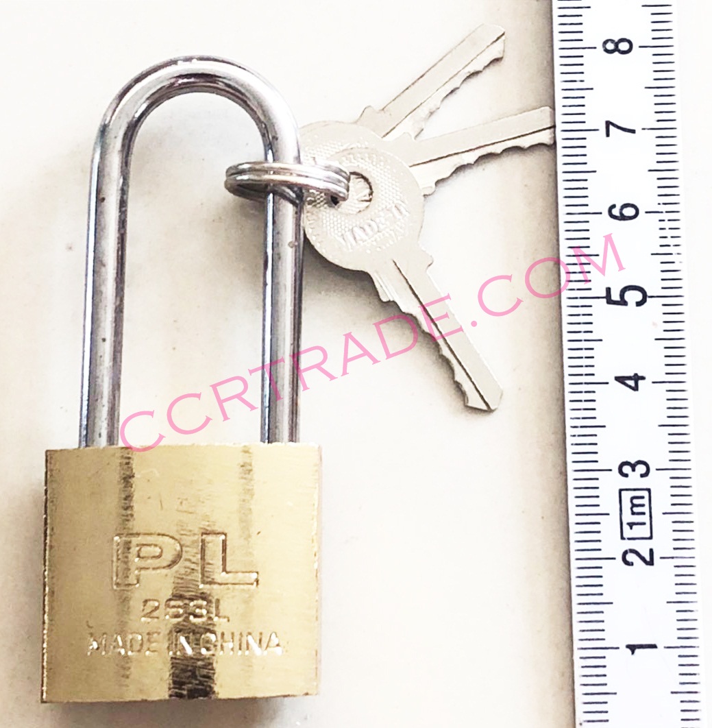 กุญแจทอง 32 มิล+ลูกกุญแจ คอยาวกล่อง 15 ซม.