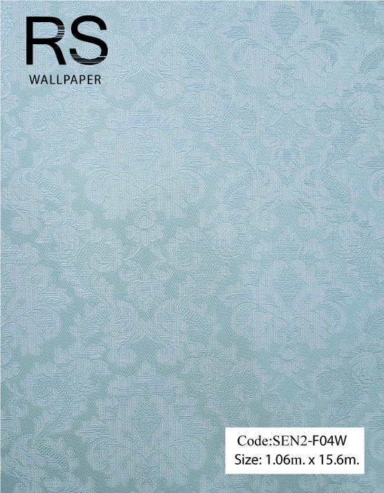 วอลเปเปอร์ลายหลุยส์เล็กพื้นสีฟ้า SEN2-F04W