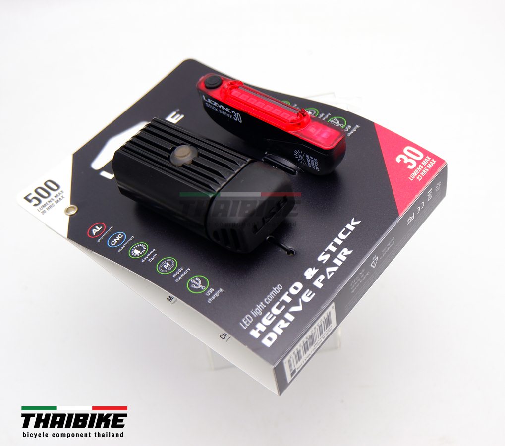 ชุดไฟหน้าจักรยานพร้อมไฟท้าย LEZYNE HECTO DRIVE 500XL / STICK DRIVE PAIR