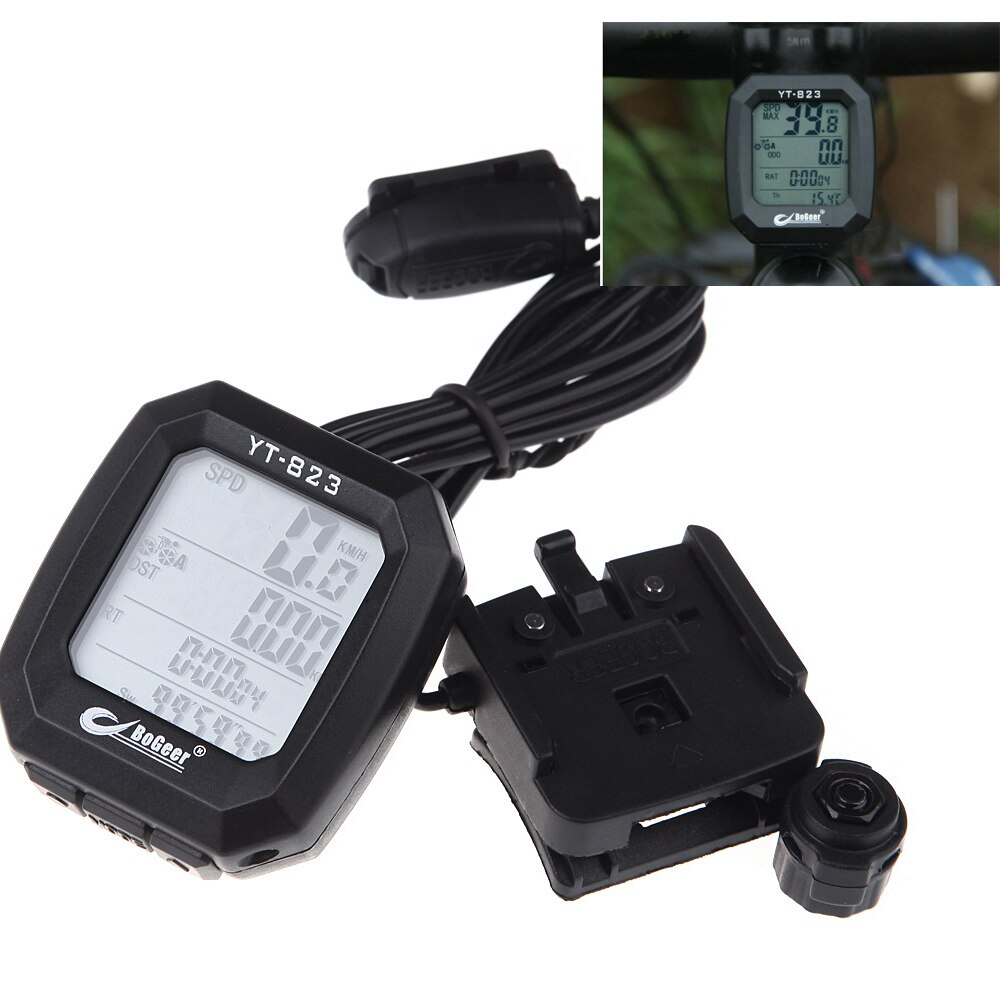 ไมล์จักรยานแบบมีสาย BOGEER YT-829 มีไฟ วัดระยะทาง วัดเร็ว(กล่องไม่สวย)