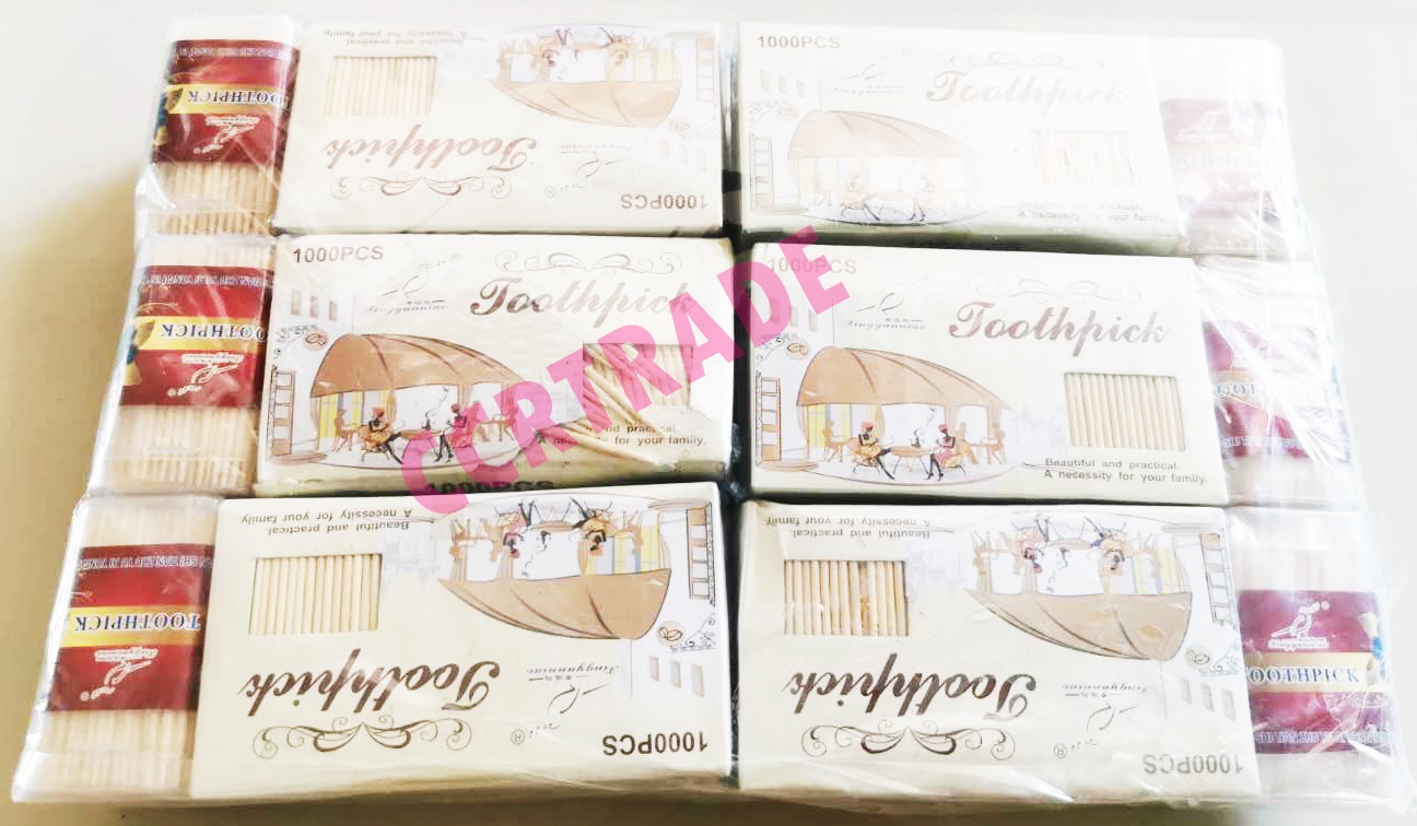 ไม้จิ้มฟัน 1000 ชิ้น+กระปุก 15.5 ซม.