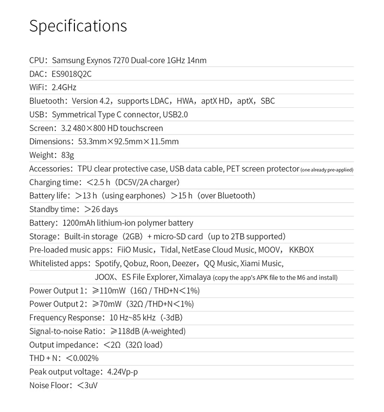 ขาย FiiO M6 DAP พกพา ชิป ES9018Q2C รองรับ Hi-Res , Bluetooth4.2 ประกันศูนย์ไทย