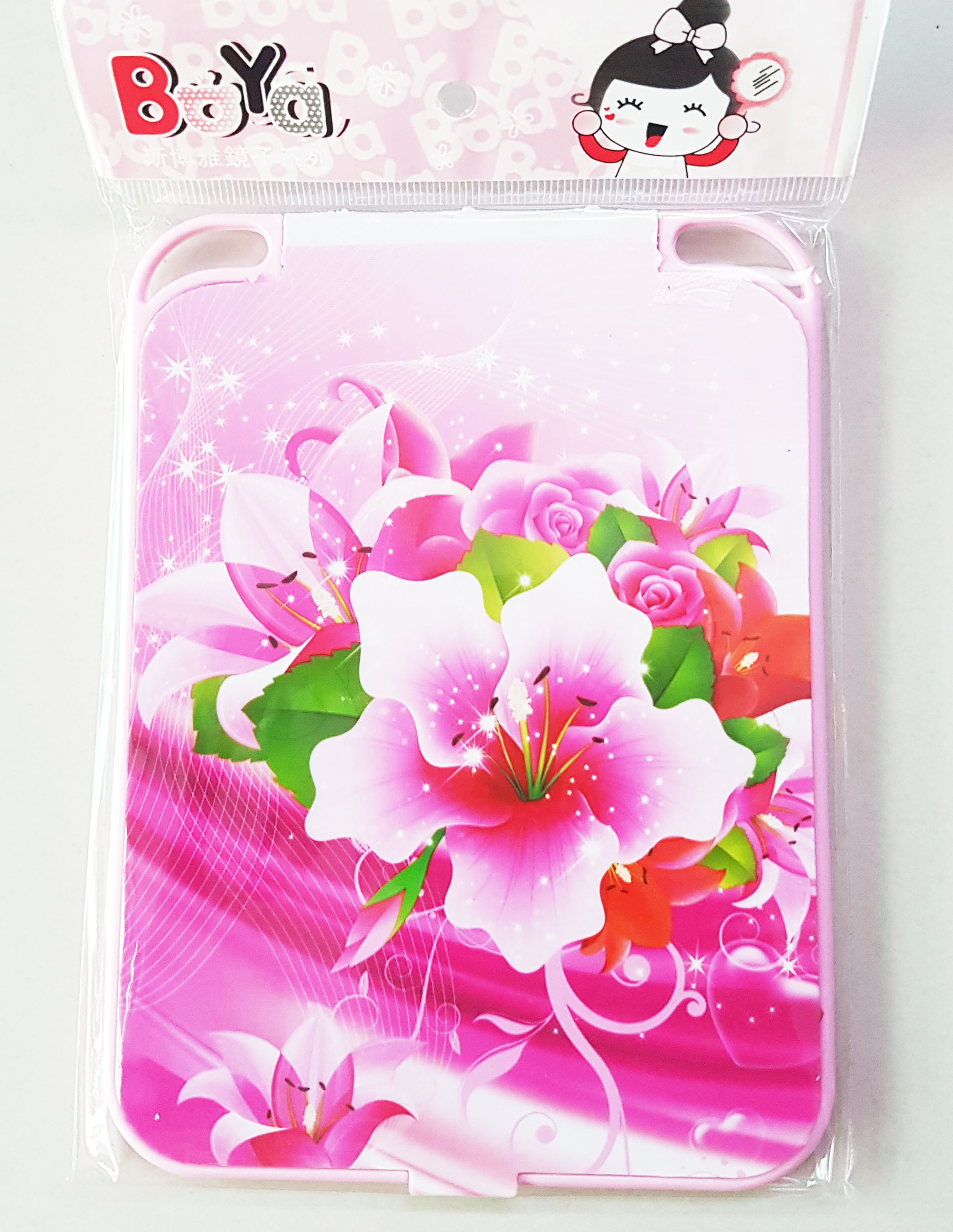 กระจกลายดอกแผง 18ซม.