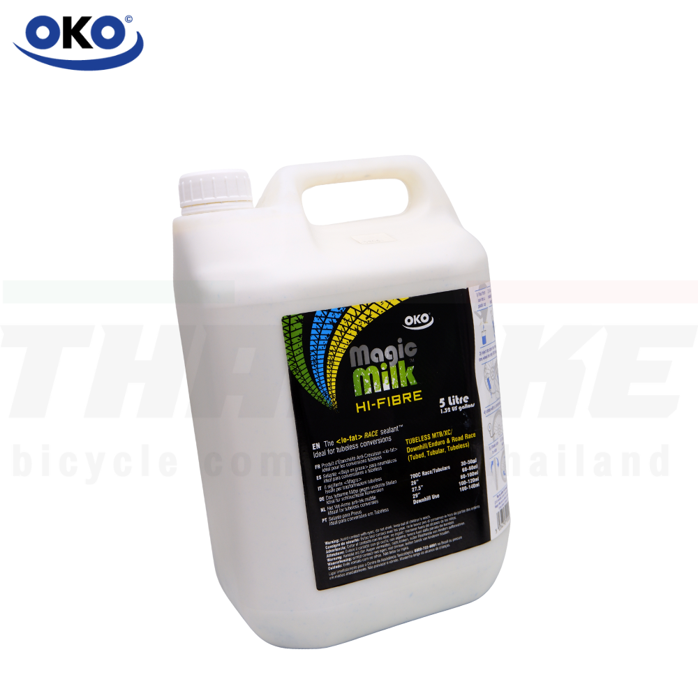 น้ำยาอุดรั่ว OKO Magic Milk HI-FIBER สำหรับยางทูปเลส/ฮาฟ/เสือหมอบ-เสือภูเขา ซีลขอบล้อยอดเยี่ยม 7 mm
