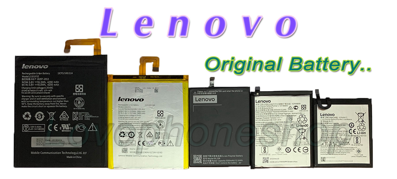 รวมแบตเตอรี่ Lenovo Original K5,K6,S1,ZUK,P1,P70,P90,Moto M,IdeaTab,LePad Phab ฯลฯ หรือรุ่นอื่นๆสอบถามได้ครับ^^