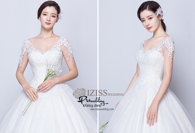 BR121 **พรีออเดอร์**ชุดแต่งงาน&ชุดเจ้าสาวแบบยาวสีขาวเกรดพรีเมี่ยม เปิดไหล่ มีแขน หรูหราน่ารัก สวยโดดเด่นไม่ซ้ำใคร