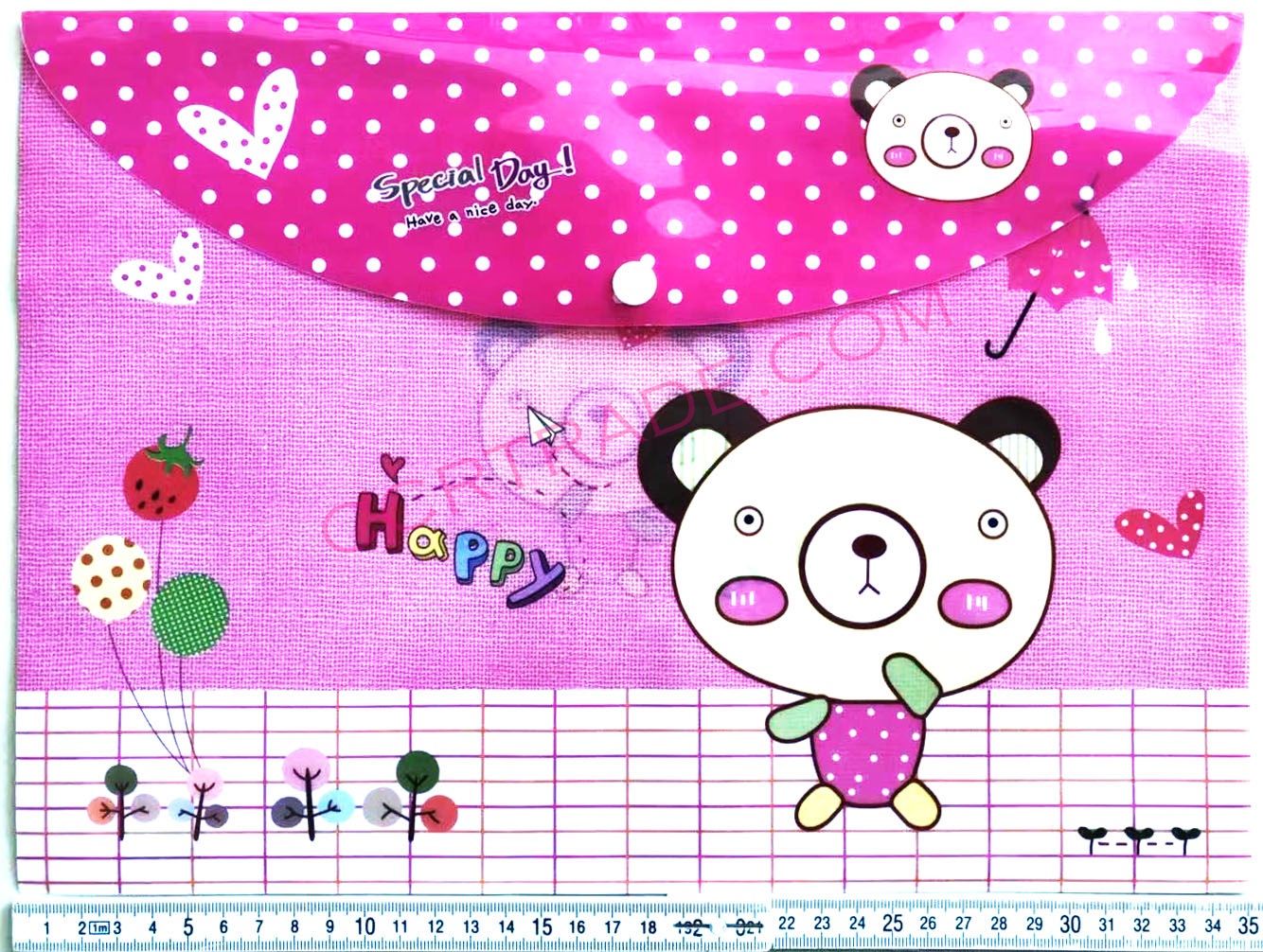 แฟ้มกระดุมลายการ์ตูน(ซองใหญ่) 26x36 ซม.