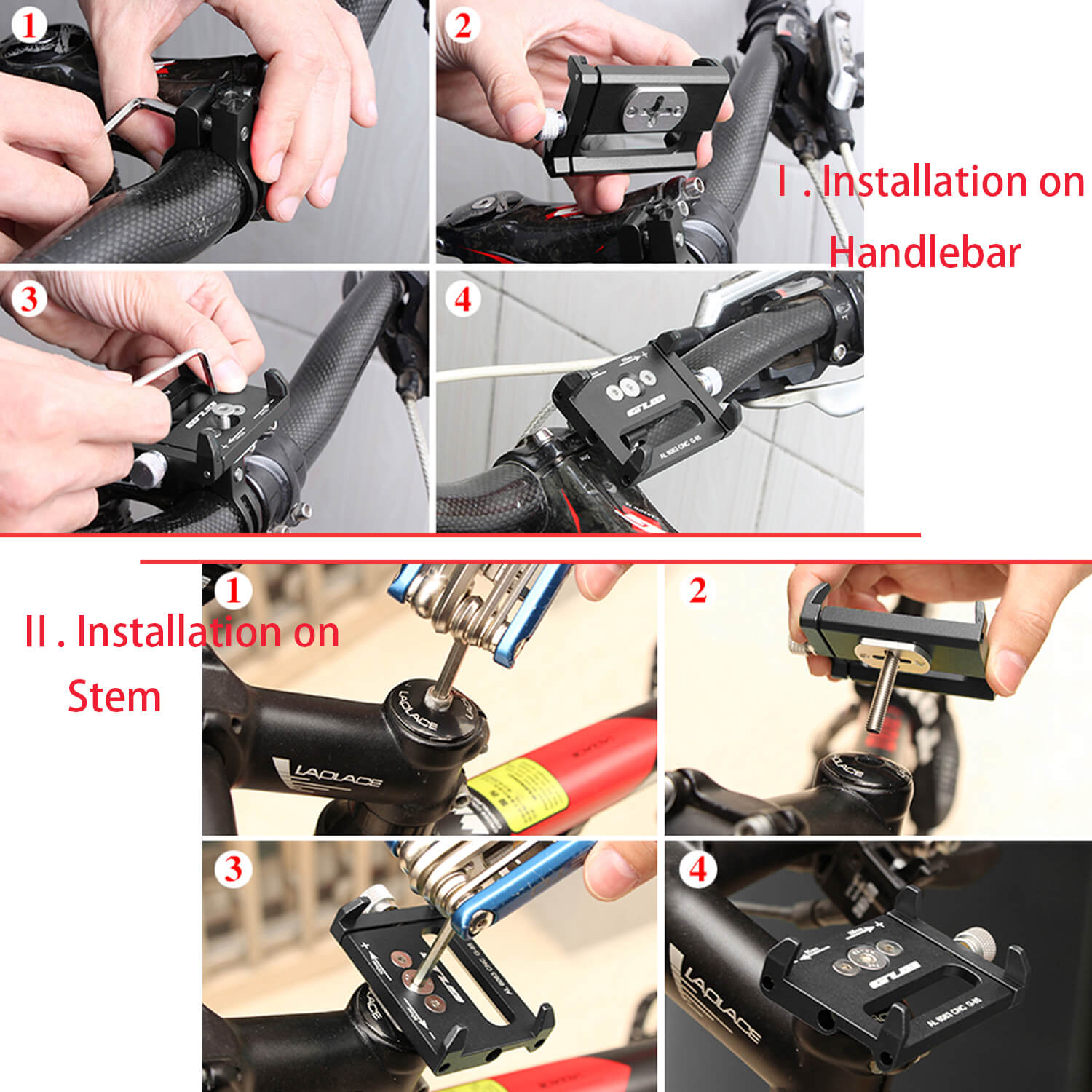 ขาจับมือถือกับจักรยานอลูมิเนียม GUB G-85 Bike Phone Holder Handlebar