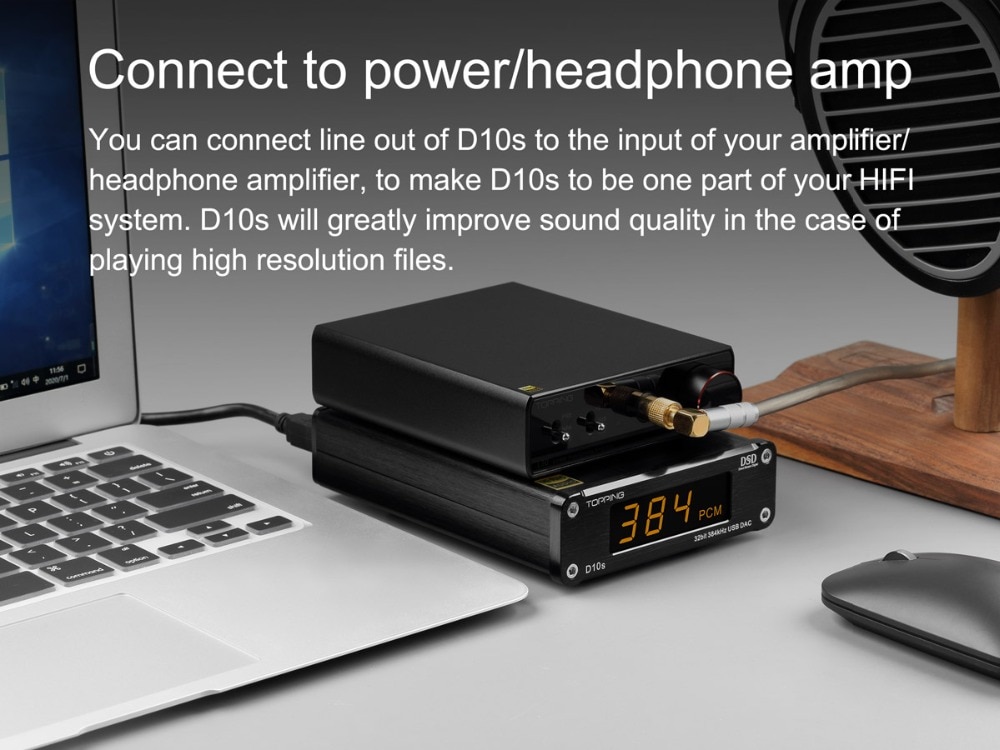 ขาย TOPPING D10s USB DAC ชิป XMOS XU208 , ES9038Q2M รองรับ PCM 384kHz/32bit DSD256