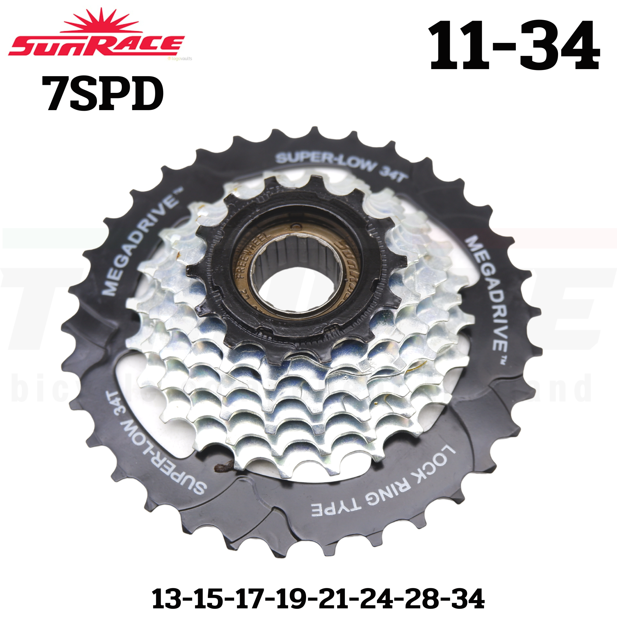 เฟืองเกลียวจักรยาน SUNRACE mtb,MFM4S 7SPDสปีด 13-34T/13-25T