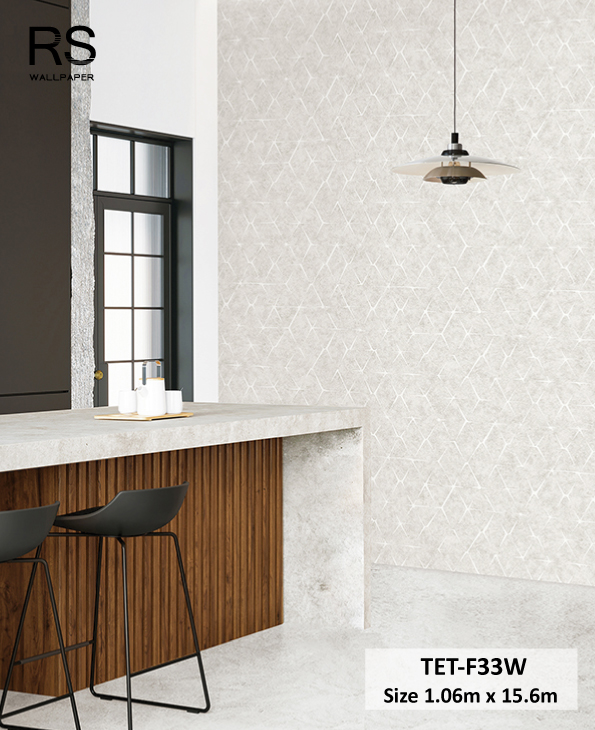 วอลเปเปอร์ ปูนเปลือยปนลายเส้นตัด สีเทาอมน้ำตาล TET-F33W