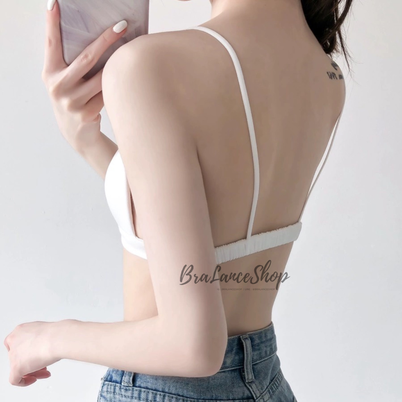 BLS✿A55 บราครอปผ้าซาติน ไร้โครง