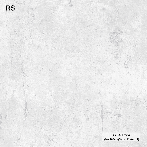 วอลเปเปอร์ลายปูนเปลือย สีเทาอ่อน BAS3-F29W