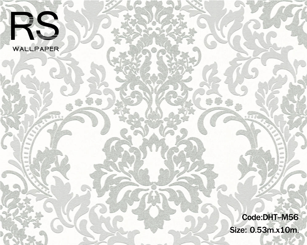 วอลเปเปอร์ ลายหลุยส์สีเทา วิ้งๆซุปเปอร์กลิเตอร์ DHT-M56