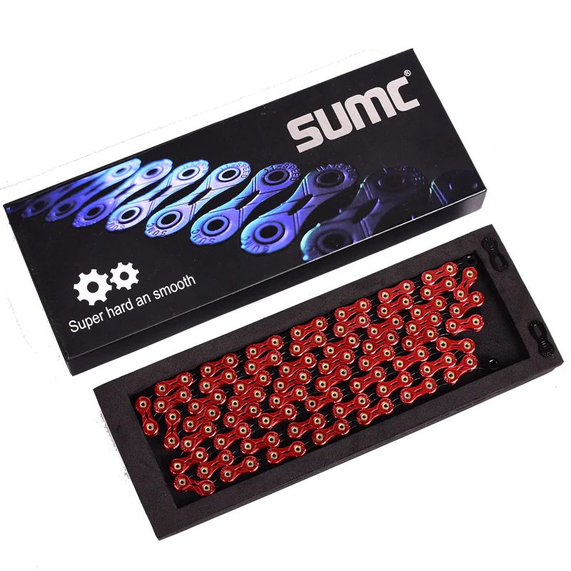 โซ่จักรยาน SUMC 11SPD สีแดง 166 ข้อ