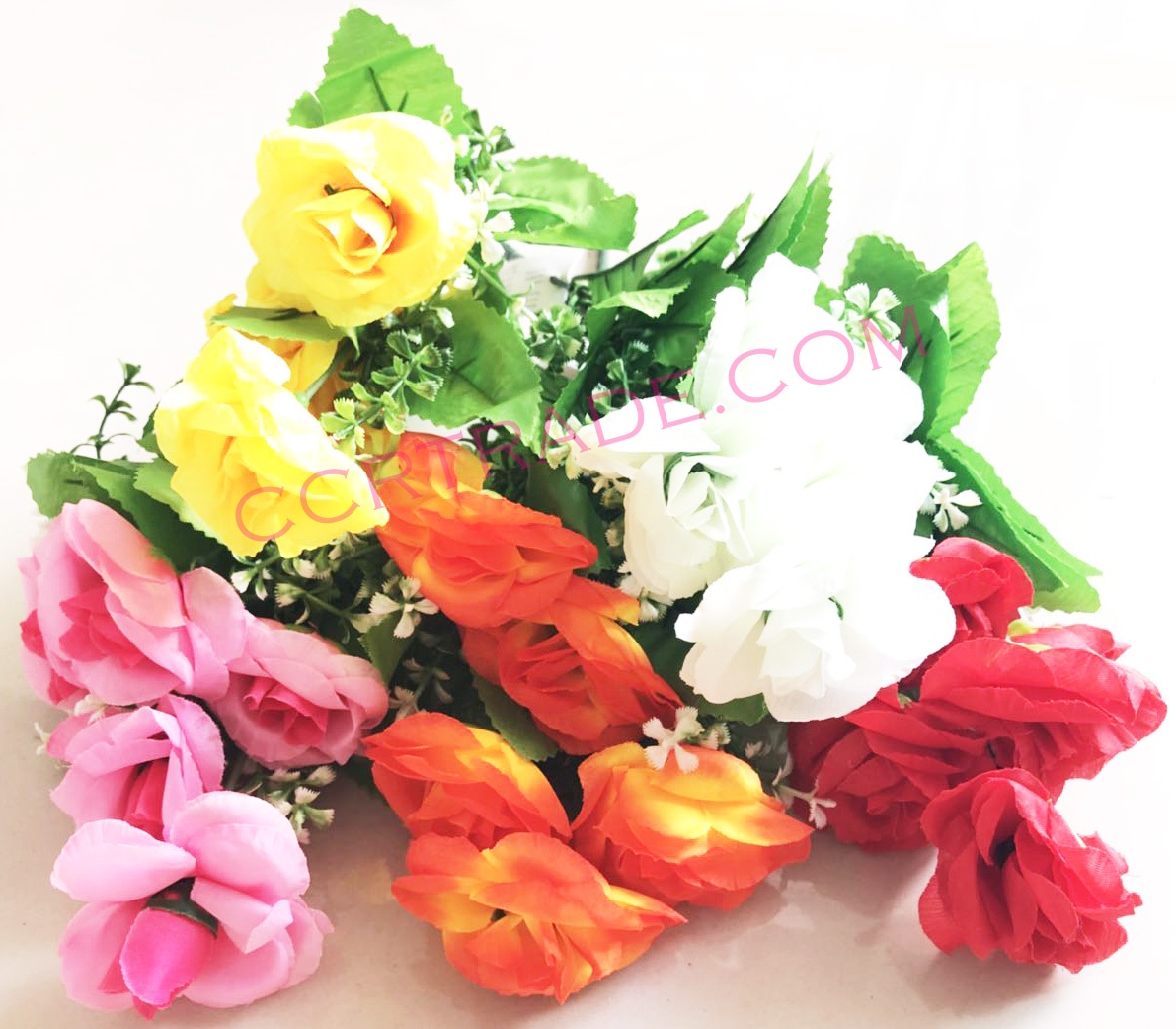 ดอกกุหลาบบาน 5 ดอก คละสี 30 ซม.