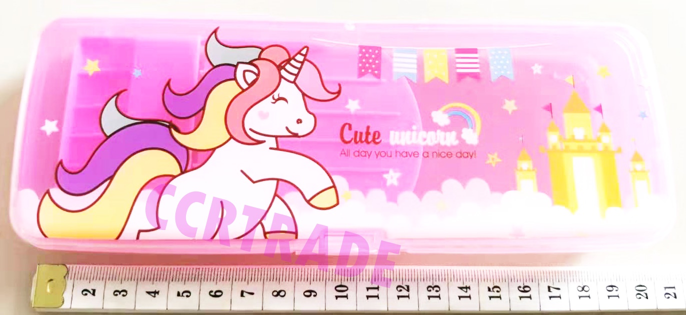กล่องดินสอพลาสติก ยูนิคอร์น 20.5 ซม.