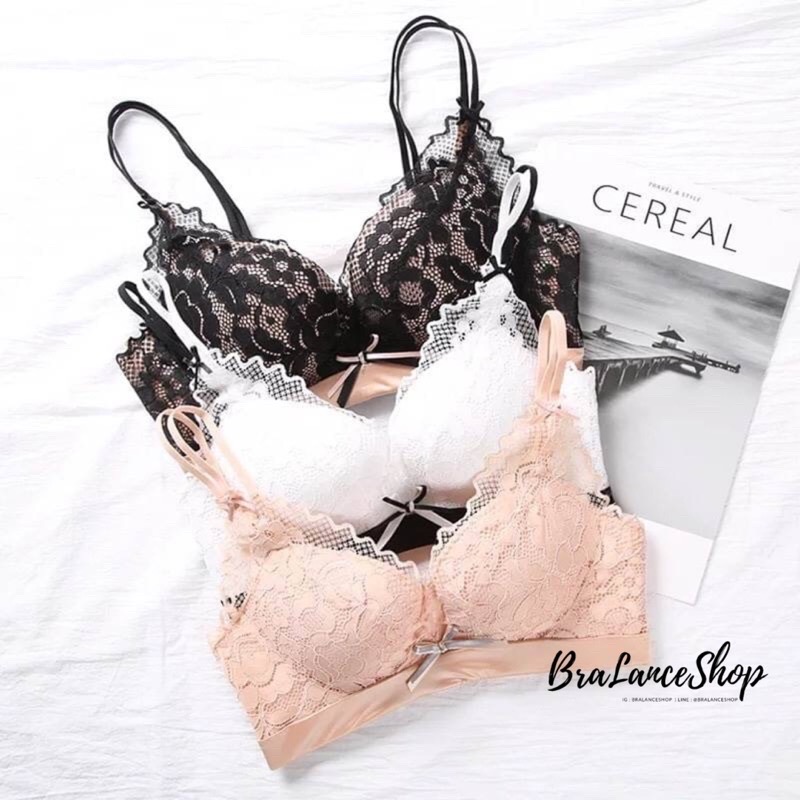 BLS✿281 Setบรา+กกน. ชุดชั้นในลูกไม้ไร้โครง