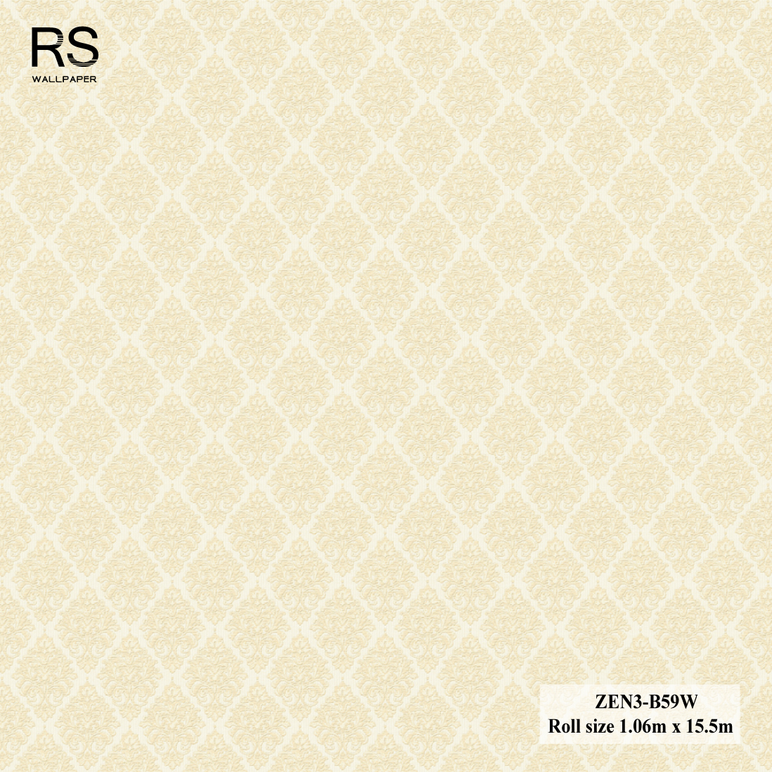 วอลเปเปอร์ ลายหลุยส์คลาสสิคเล็ก สีเหลืองทอง ZEN3-B59W