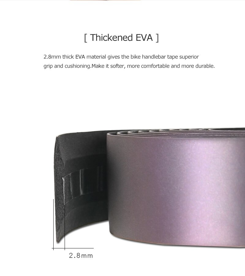 ผ้าพันแฮนด์จักรยาน CXWXC Non-slip Reflective Bike เปลี่ยนสีตามมุมมอง 1 คู่ 2 อัน 1 คัน