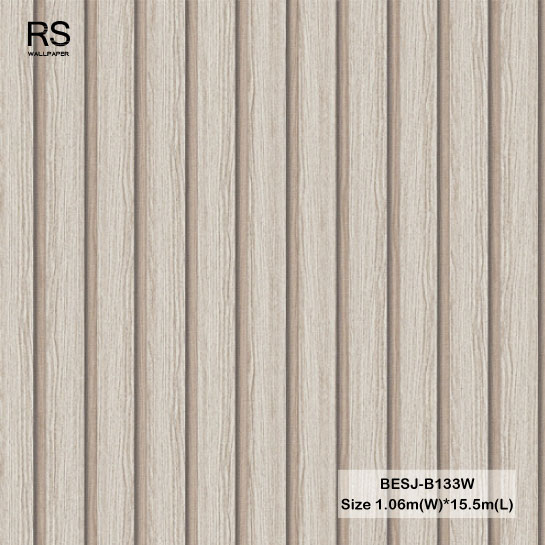 วอลเปเปอร์ลายไม้ระแนง ขนาด 4 เซ็นฯ ร่อง 1 เซ็นฯครึ่ง BESJ-B133W