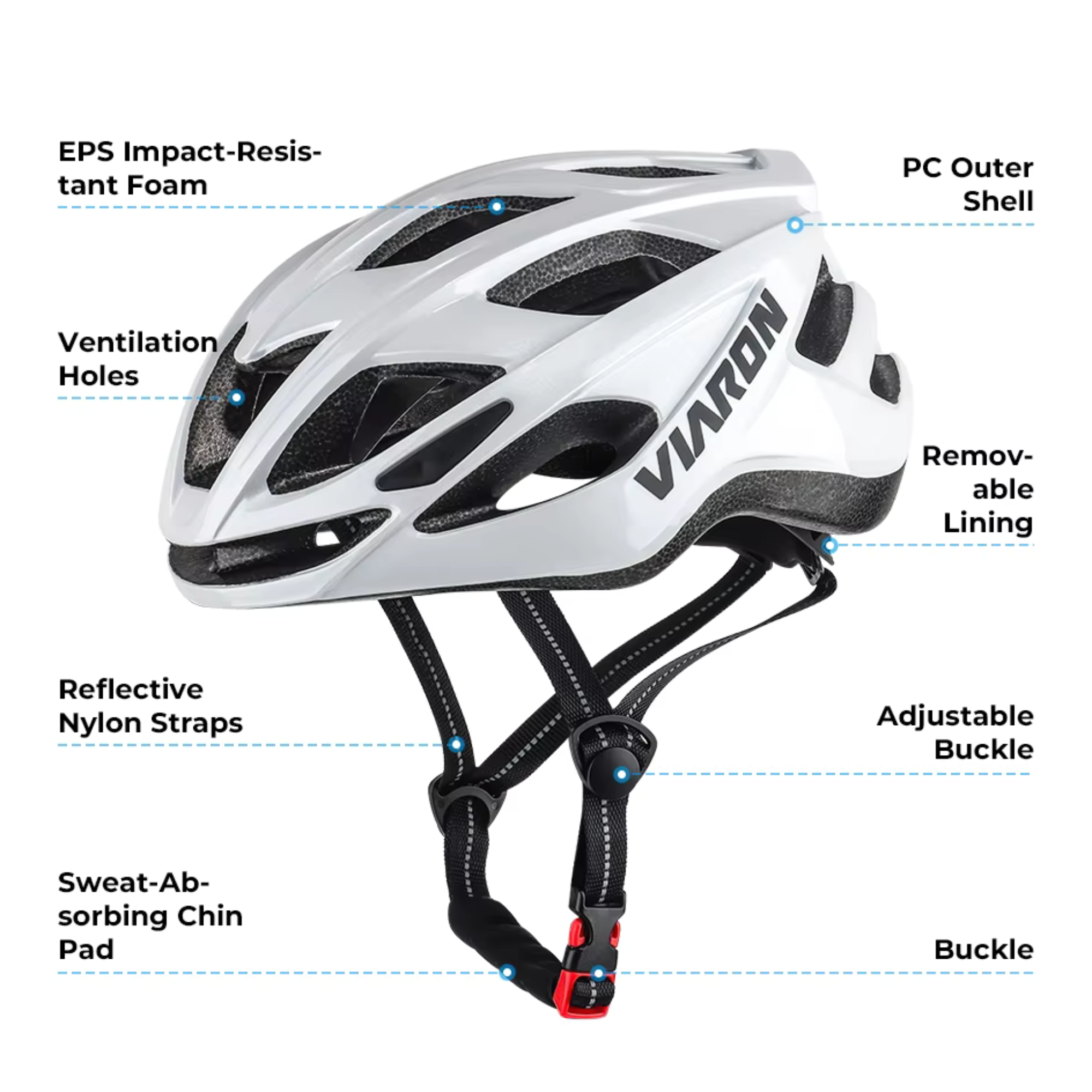 หมวกกันน็อคจักรยานเสือหมอบ เสือภูเขา VIARON น้ำหนักเบาพิเศษ