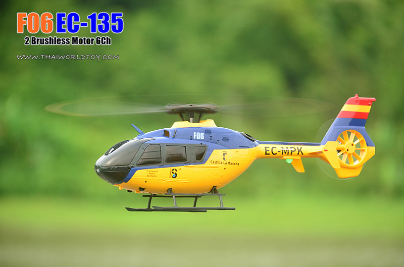 F06 EC-135 RC 6CH Helicopter 2Brushless Motor