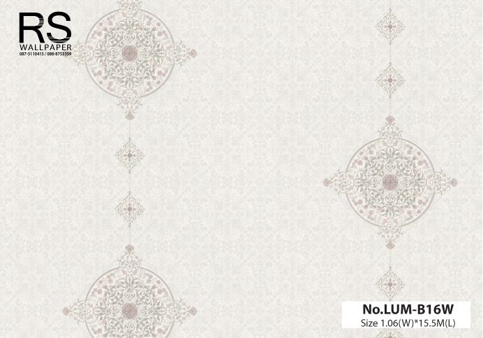 วอลเปเปอร์ วินเทจ ลายโคมไฟ สีเทา No.LUM-B16W
