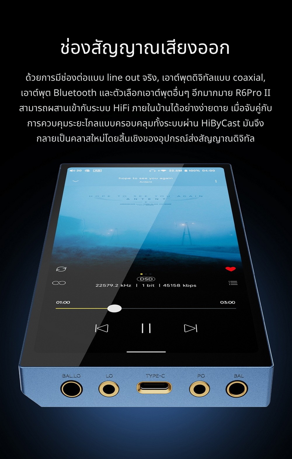 <PreOrder> Hiby R6PRO II 2025 DAP พกพาชิป DAC CS4308P x2 วงจรขยาย Class A/AB รองรับ MQA ประกันศูนย์ไทย